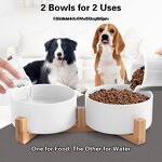 Pet Bowl Factory - Custom Wooden Rack Ceramic Double Bowl