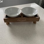Cat Dog Feeder Factory - Elevated Wooden Double Bowl with Stand