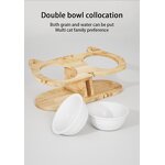 Pet Bowl Factory - Solid Wood Elevated Double Bowl Dining Table