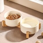 Pet Bowl Factory - Custom Wooden Rack Ceramic Double Bowl