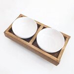 Cat Dog Feeder Factory - Elevated Wooden Double Bowl with Stand