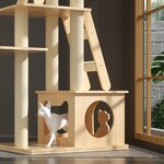 Cat Tree House Factory - Natural Wood Color Big Space Capsule