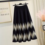 Skirt Factory - Women High Waist Wave Big Hip Knit Half Skirt