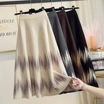 Skirt Factory - Women High Waist Wave Big Hip Knit Half Skirt