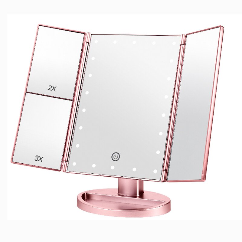 Makeup Mirror Manufacturer - Travel Plastic Square Folding LED
