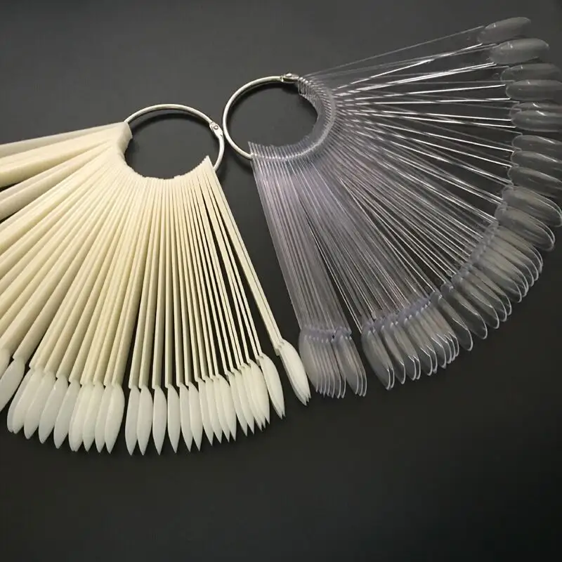 Nail Color Card Manufacturer - 50pcs Round Fan Display Acrylic Tips