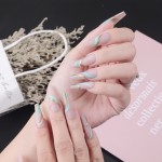 False Nails Factory - Wholesale Gold Line Wave Ballet Frosted