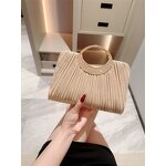 Evening Bag Manufacturer - Pleated Leather Tote Party Bag