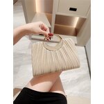 Evening Bag Manufacturer - Pleated Leather Tote Party Bag