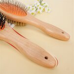 Pet Grooming Brush Factory - Double-sided Wooden Handle Comb