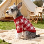 Pet Sweater Manufacturer - Red Plaid Checkered Pattern Coat