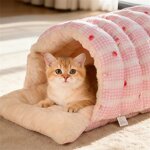 Cat Bed Manufacturer - Semi Enclosed Plush Winter Nest