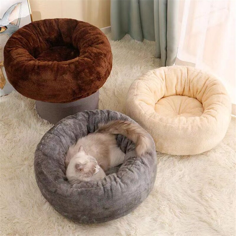 Pet Cat Bed Manufacturer - Plush Round Sofa Cushion