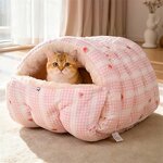 Cat Bed Manufacturer - Semi Enclosed Plush Winter Nest