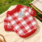 Pet Sweater Manufacturer - Red Plaid Checkered Pattern Coat