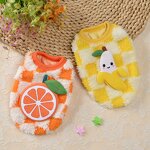 Pet Clothing Factory - Cartoon Fruit Checkered Pattern Coat