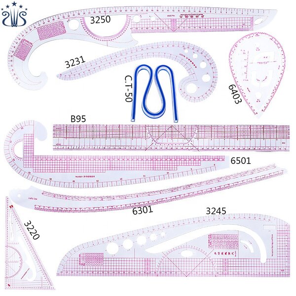 Sewing Ruler Set Factory - 360 Degree Bend Armhole Curve Ruler Set