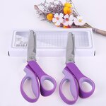 Zig Zag Scissors Factory - 5mm Rubber Handle Purple Stainless Steel