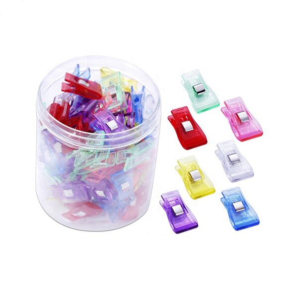 Sewing Clips Factory - 100pcs Colorful Plastic Fabric Patchwork Clips
