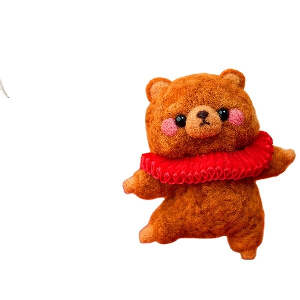 Needle Felting Supplies Factory - Ballet Brown Bear Wool Felt Animal Kit