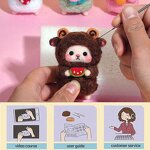 Needle Felting Kit Factory - DIY Craft Sheep Series Brown Wool Kit