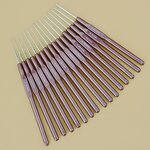 Crochet Hook Set Factory - 16pcs SKC Brown Fine Knitting Needles Set