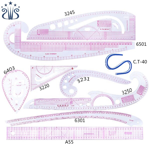 Sewing Ruler Set Factory - PVC Flexible Curve Clothing Design Ruler Set