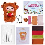 Needle Felting Kit Factory - Cute Light Brown Sheep DIY Wool Kit