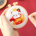 Embroidery Kit Factory - Hot Selling Handmade Lucky Cat Car Hanging