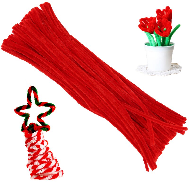Pipe Cleaners Factory - New Arrival DIY Tree Christmas Red Pipe Cleaners