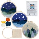 Embroidery Kit Factory - DIY Punch Needle Cross Stitch Kit with Hoops