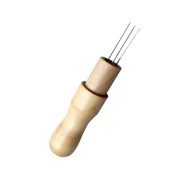 Felting Needles Factory - 3 Needles Poke Wood Handle Felting Tools