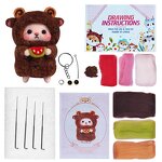 Needle Felting Kit Factory - DIY Craft Sheep Series Brown Wool Kit