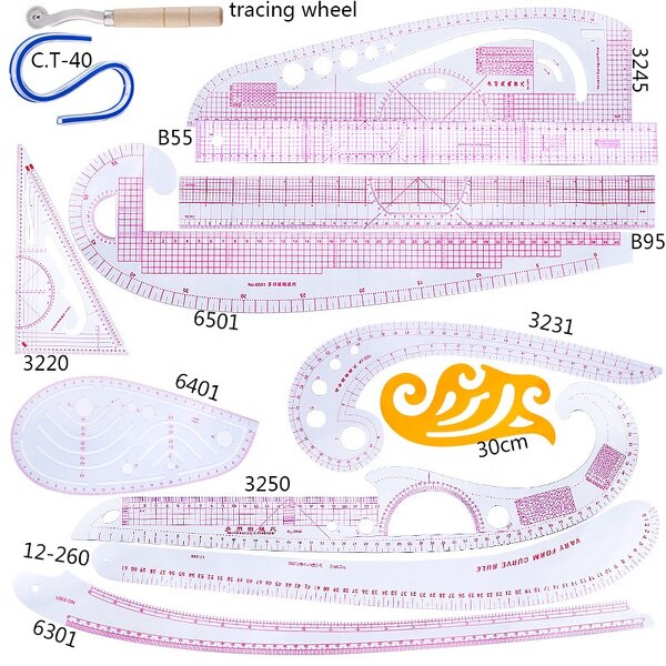 Sewing Ruler Set Factory - Plastic Scale Curve Cloud Template Ruler