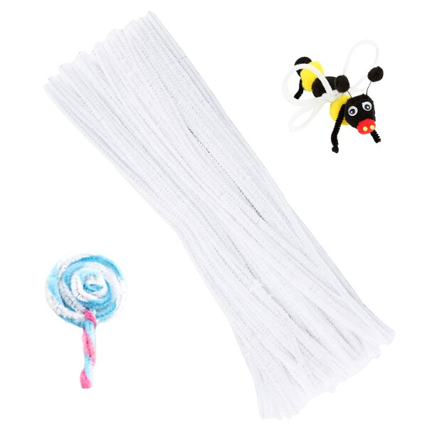 Pipe Cleaners Factory - Educational Chenille Stems White Pipe Cleaners