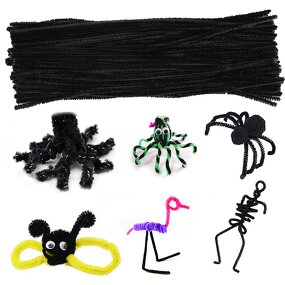 Pipe Cleaners Factory - 100pcs Black Pipe Cleaners for DIY Crafts