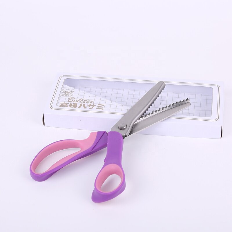 Zig Zag Scissors Factory - 5mm Rubber Handle Purple Stainless Steel