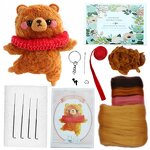 Needle Felting Supplies Factory - Ballet Brown Bear Wool Felt Animal Kit