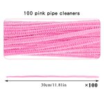 Pipe Cleaners Factory - High Quality DIY 100pcs Pink Chenille Stems