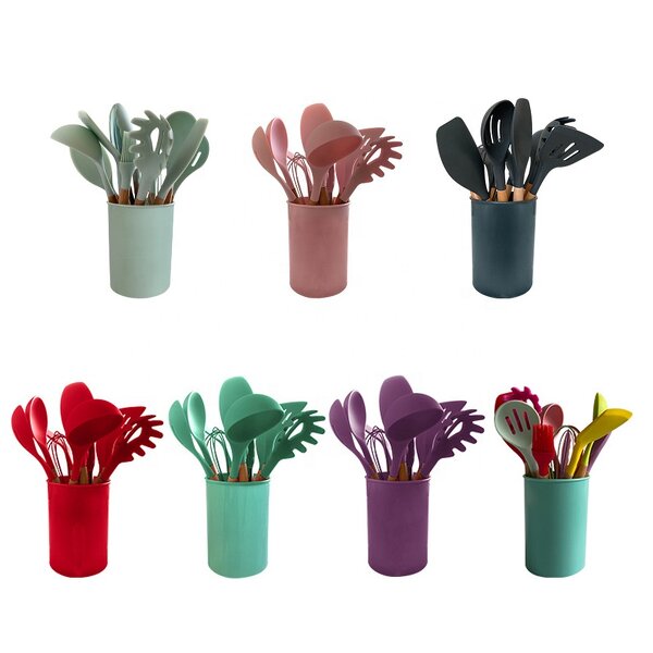 Kitchenware Set Factory - Hot Sale Wooden Handle Silicone Non-stick Set