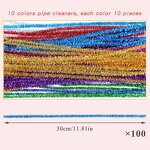 Pipe Cleaners Factory - 100pcs Glitter Christmas Tree Chenille Stems