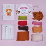 Needle Felting Kit Factory - Cute Light Brown Sheep DIY Wool Kit