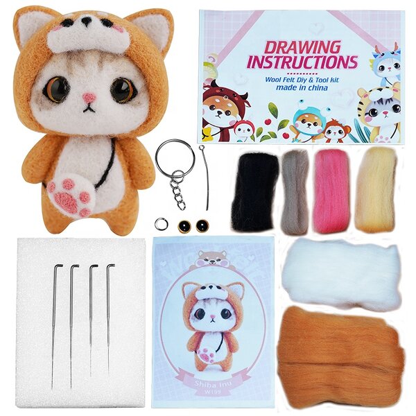 Needle Felting Kit Factory - Hot Sale DIY Shiba Inu Wool Felt Animal