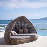 Outdoor Daybed Manufacturer - Luxury Rattan Canopy Lounge Bed