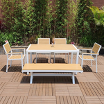 Outdoor Table Factory - Durable Plastic Wood Rectangular Table