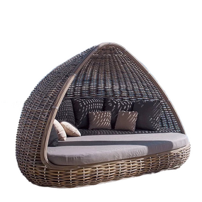 Outdoor Daybed Manufacturer - Luxury Rattan Canopy Lounge Bed