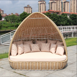 Outdoor Daybed Manufacturer - Luxury Rattan Canopy Lounge Bed