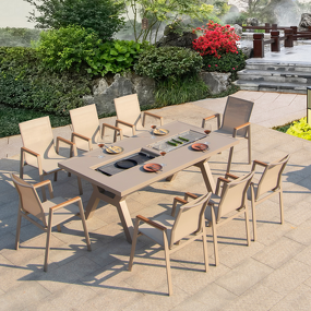 BBQ Table Manufacturer - Modern Charcoal Electric Grill Combo