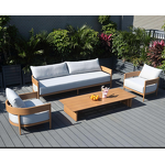 Outdoor Sofa Set Factory - Direct Metal Wood Grain Lounge Set