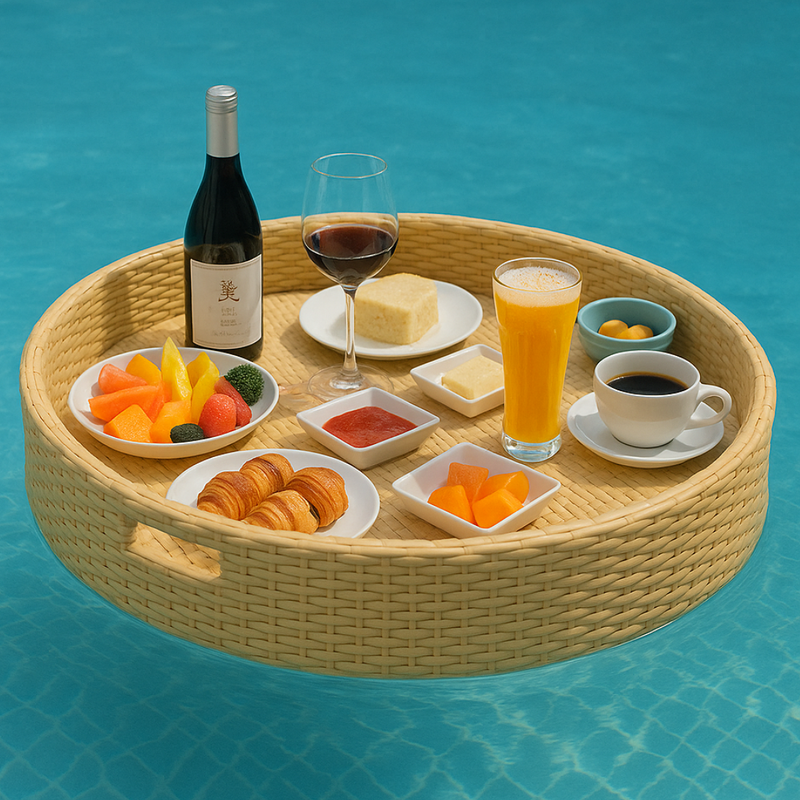 Floating Tray Factory - Rattan Swimming Pool Breakfast Tray